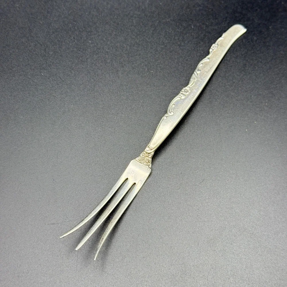 Heirloom Sterling Flower Lane Cocktail Fork Silver 5.5 Inch Seafood Appetizer